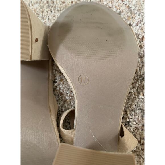 Lulus Alta Light Nude Suede Lace-Up Heel 4 inches Women's Size 11 - Picture 6 of 11